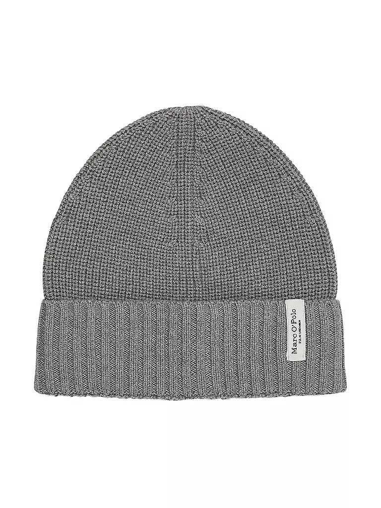 MARC O'POLO | Set 2-teilig Haube und Schal graphite grey melange | schwarz