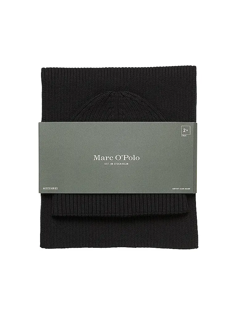 MARC O'POLO | Set 2-teilig Mütze und Schal | schwarz
