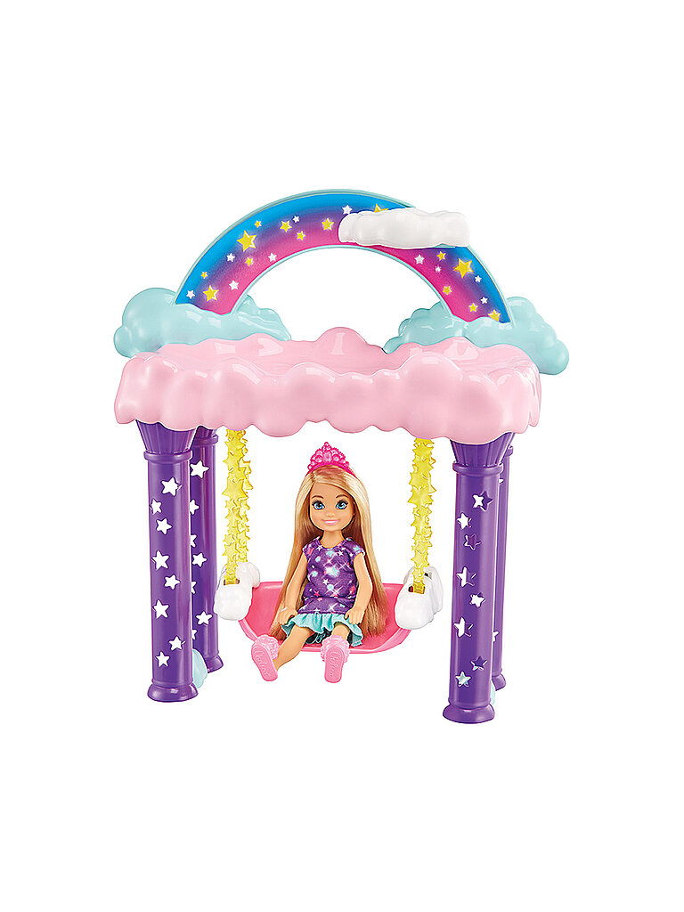 MATTEL Barbie Dreamtopia Chelsea Regenbogen-Schaukel-Spielset mit Puppe