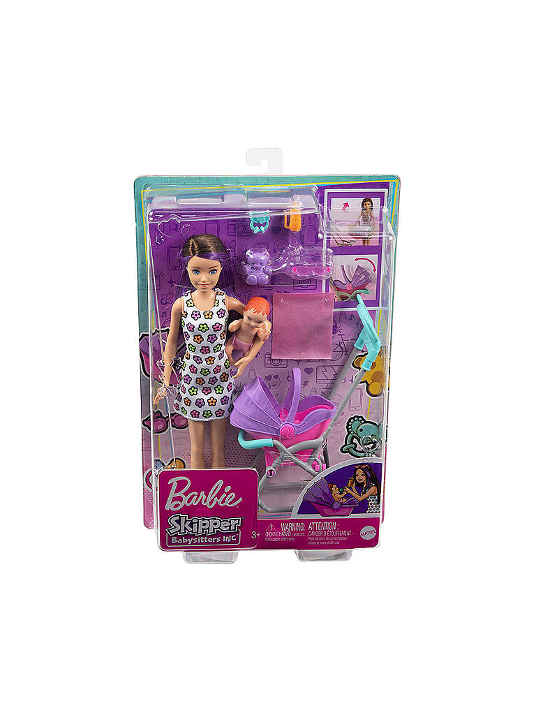 MATTEL | Barbie „Skipper Babysitters Inc.” Puppe mit Kinderwagen, Baby & Zubehör | keine Farbe
