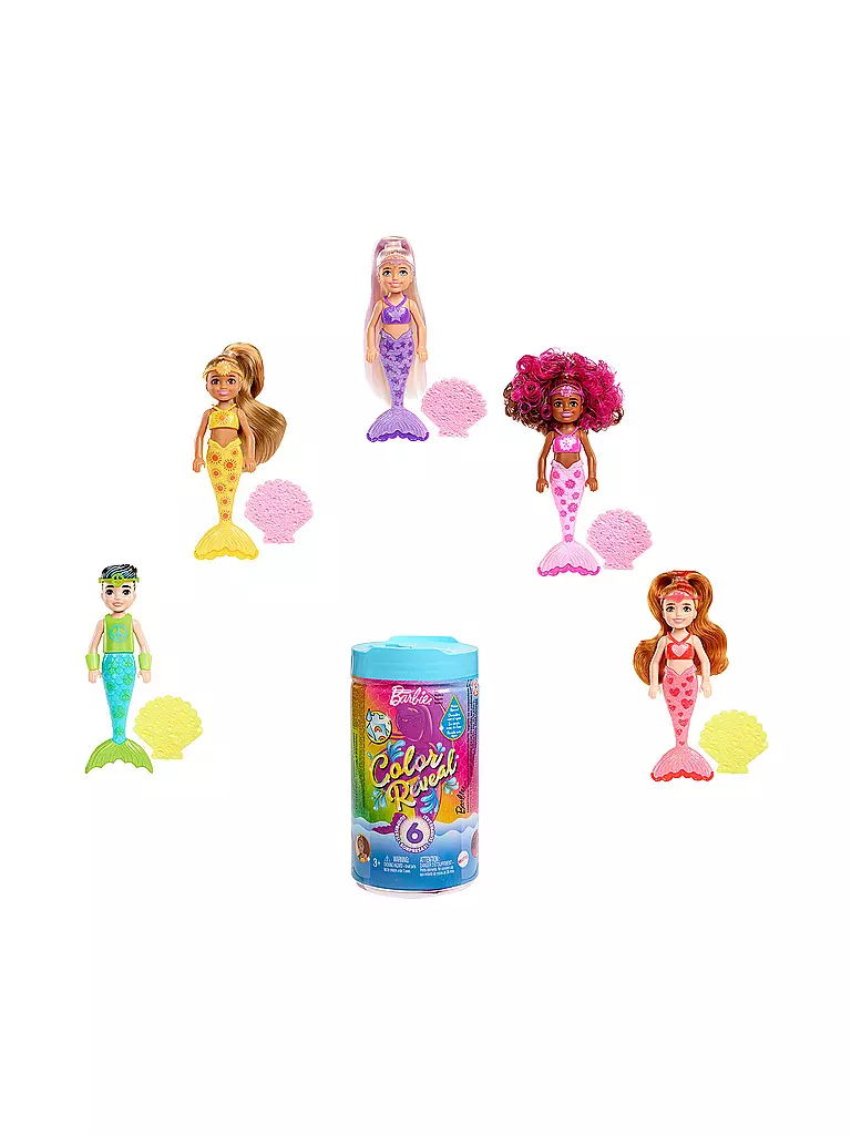 MATTEL | Barbie Color Reveal Rainbow Mermaids Chelsea Puppen Sortiment Serie 1 | keine Farbe