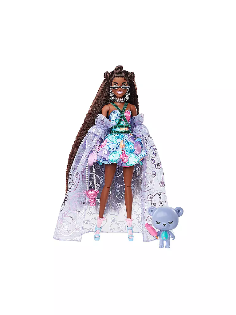 MATTEL | Barbie Extra Fancy Puppe im lila Kleid mit Teddymuster | keine Farbe