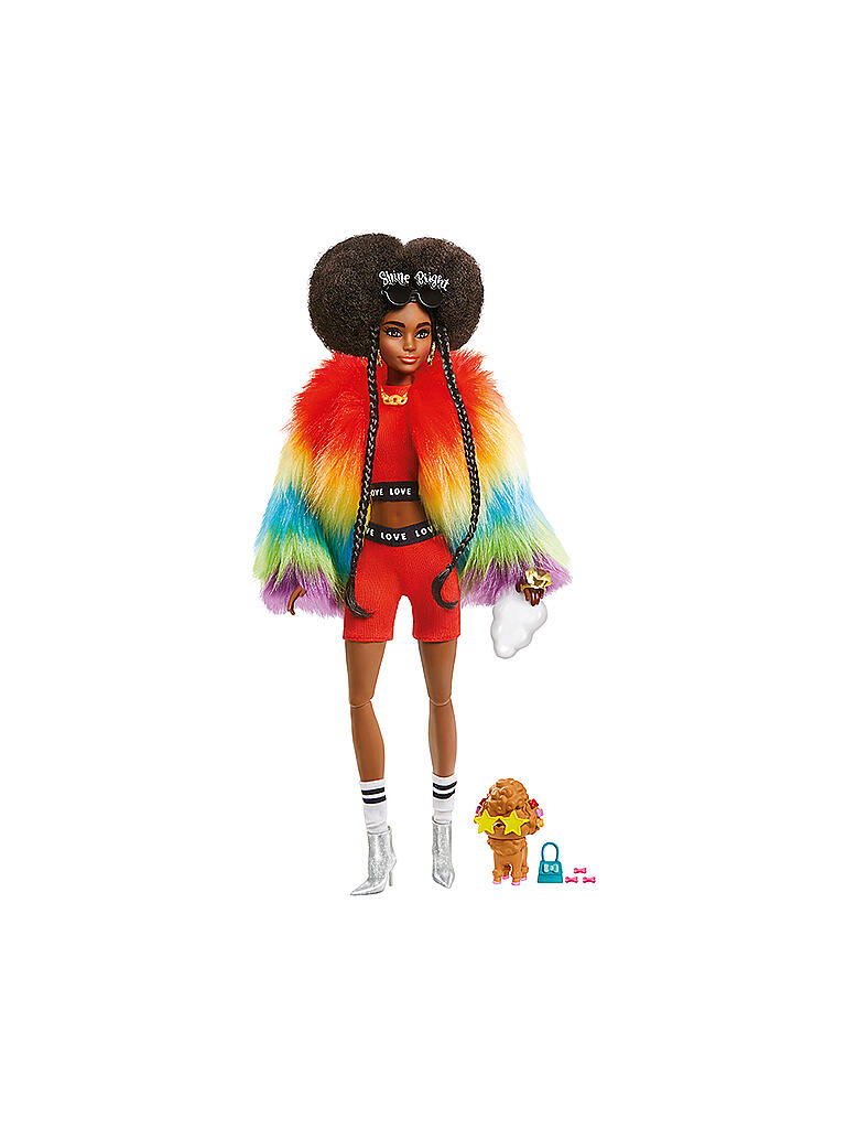 MATTEL | Barbie Extra Puppe mit Afro und Regenbogen-Jacke | keine Farbe