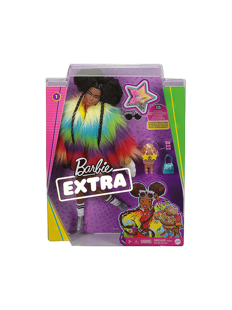 MATTEL | Barbie Extra Puppe mit Afro und Regenbogen-Jacke | keine Farbe