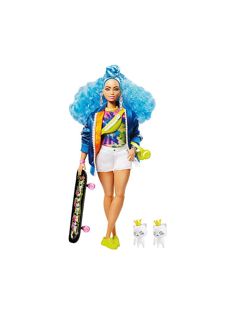 MATTEL | Barbie Extra Puppe mit blauen Haaren und Skateboard | keine Farbe