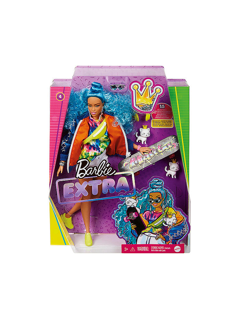 MATTEL | Barbie Extra Puppe mit blauen Haaren und Skateboard | keine Farbe