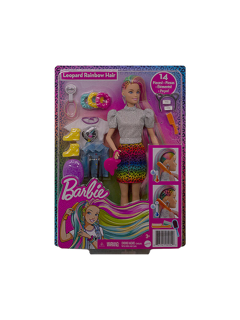 MATTEL | Barbie Leoparden Regenbogen-Haar Puppe | keine Farbe