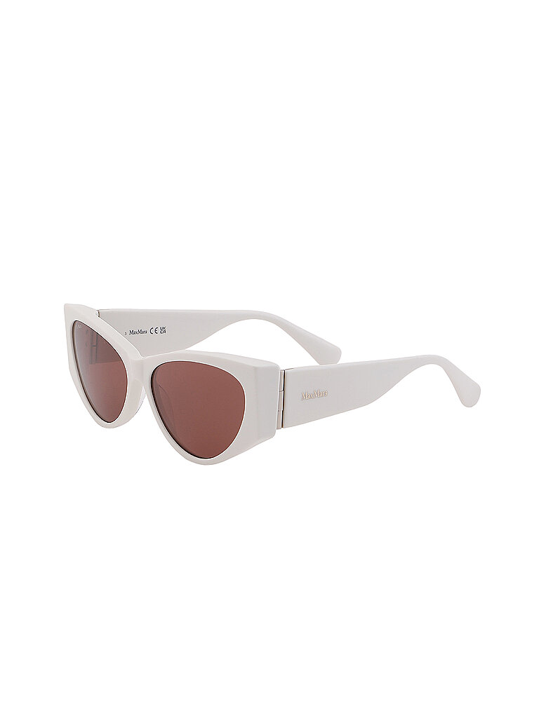 Damen MM0132 HINGE-1 21E Gläser SONNENBRILLEN Acetat Weiß Braun Cat Eye Normal