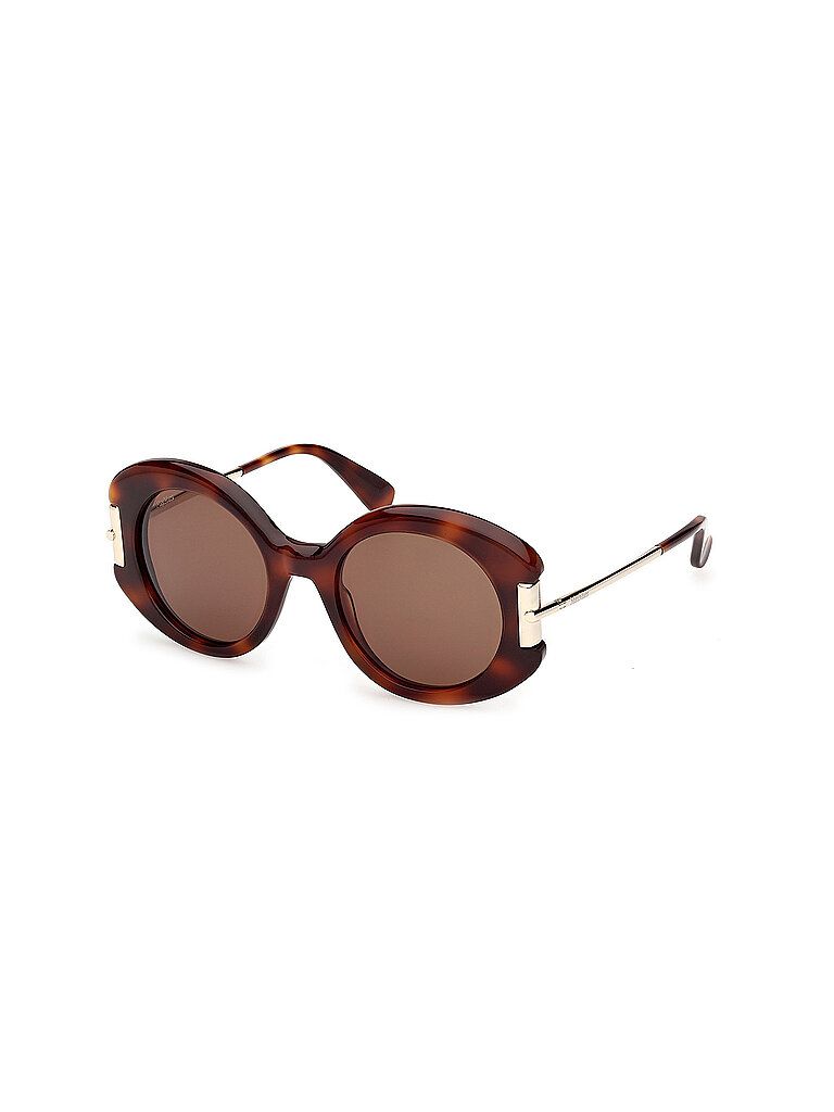 Max Mara Damen Max Mara MM0188 52E Sonnenbrillen Acetat Havanna Braun Rund Normal