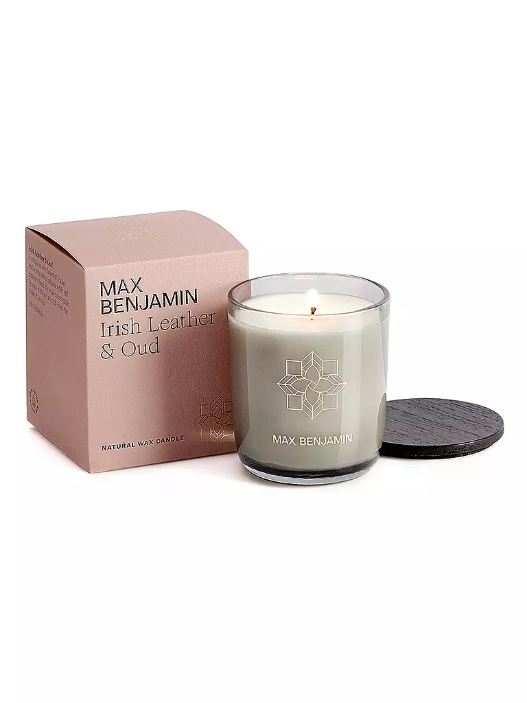 MAX BENJAMIN | Duftkerze CLASSIC COLLECTION 210g Irish Leather & Oud | camel