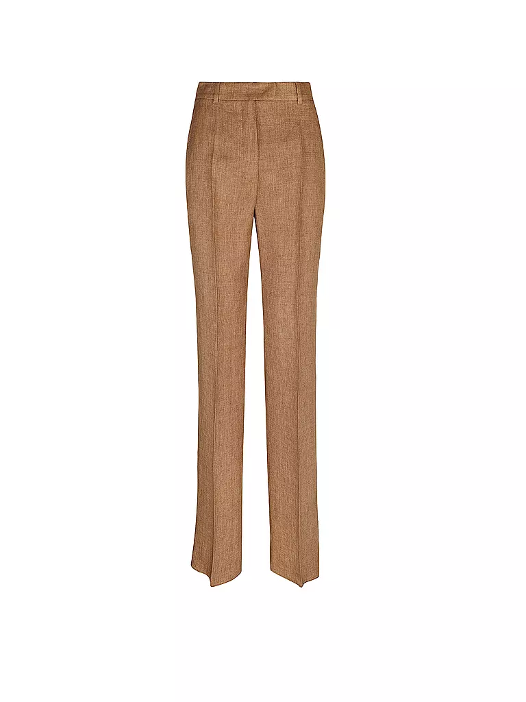 MAX MARA STUDIO | Leinen Marlenehose Alcano | braun