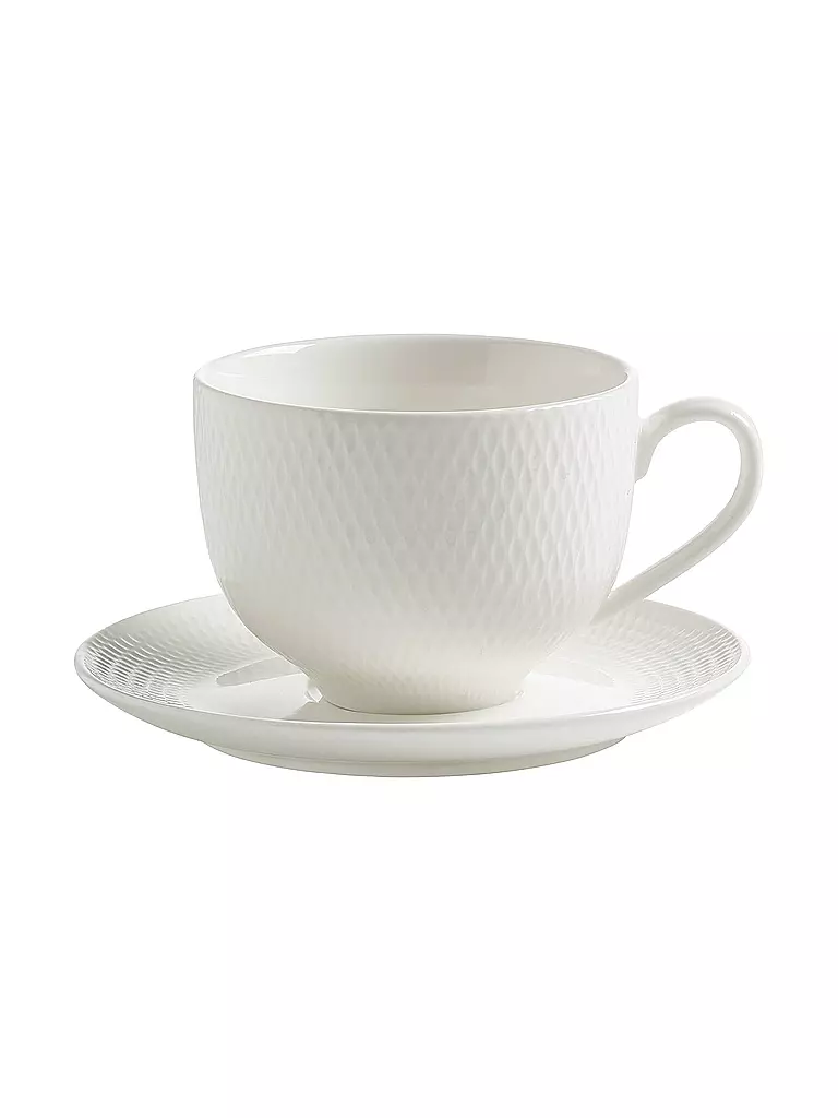 MAXWELL & WILLIAMS | Kaffeetasse mit Untertasse 280ml "Diamonds Round" | weiss