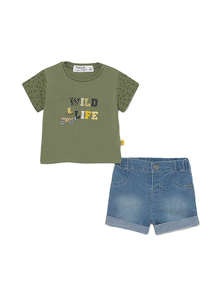 MAYORAL Jungen Baby T Shirt mit Short olive | 56