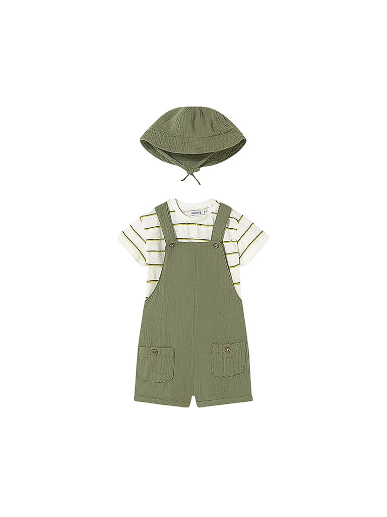 MAYORAL Baby Set 3-teilig T-Shirt, Latzhose und Mütze – MAYORAL