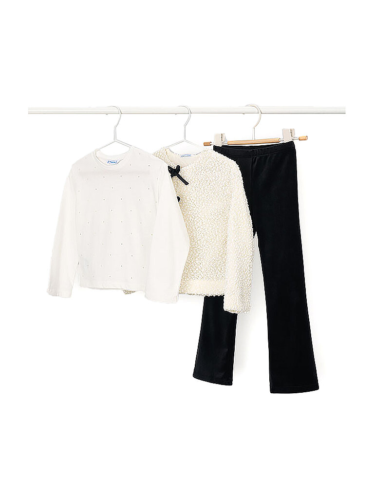 MAYORAL Mädchen Set 3-teilig Langarmshirt, Jacke und Leggings schwarz | 116
