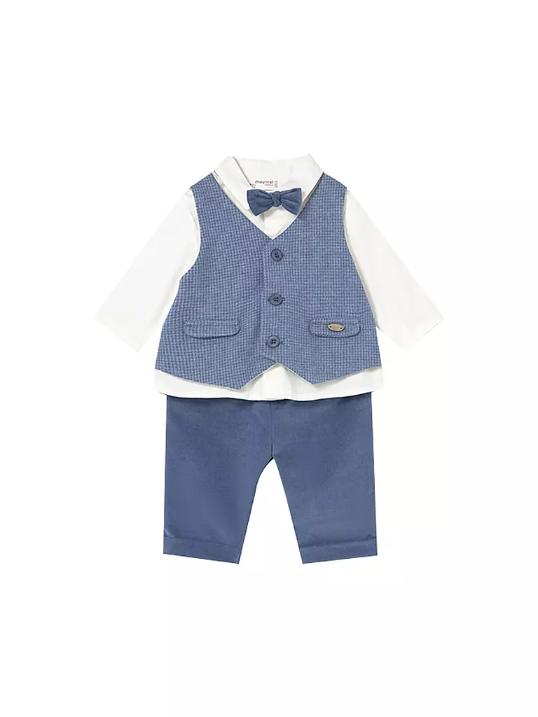 MAYORAL | Baby Jungen Set 3-teilig Hemd, Hose und Fliege | blau