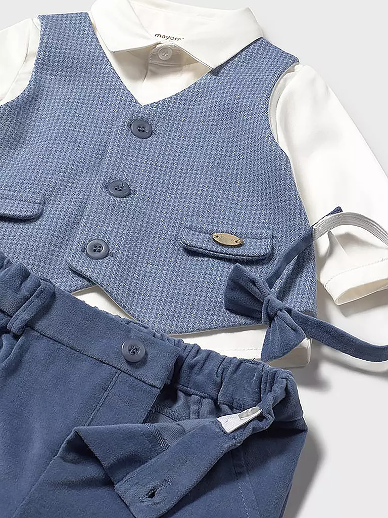 MAYORAL | Baby Jungen Set 3-teilig Hemd, Hose und Fliege | blau