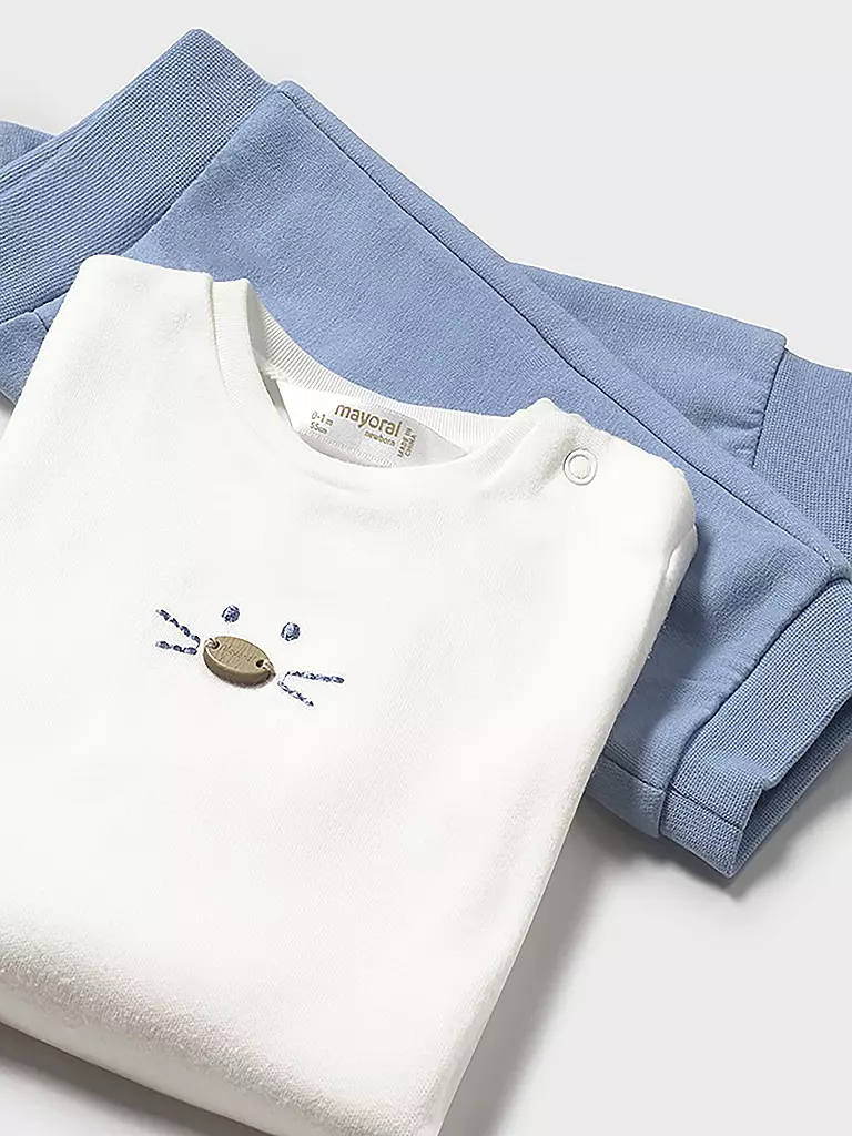 MAYORAL | Baby Jungen Set 3-teilig Jacke, Langarmshirt und Hose | blau