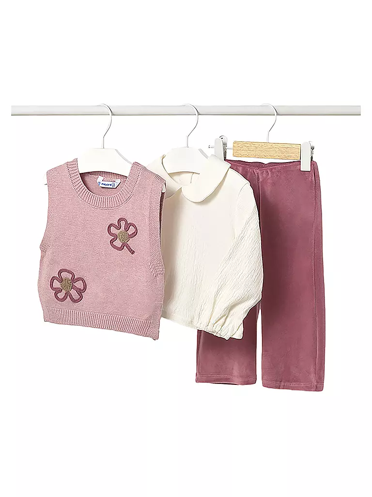 MAYORAL | Baby Mädchen Set 3-teillig Pullunder, Langarmshirt und Hose | rosa