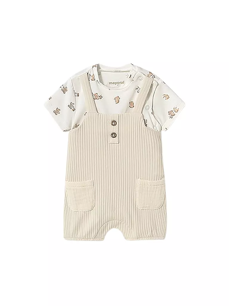 MAYORAL | Baby Set 2-teilig T-Shirt und Latzhose | creme