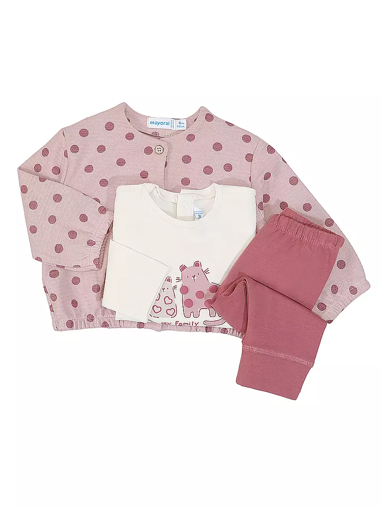 MAYORAL | Baby Set 3-Teilig Jäckchen, Langarmshirt und Leggings | rosa