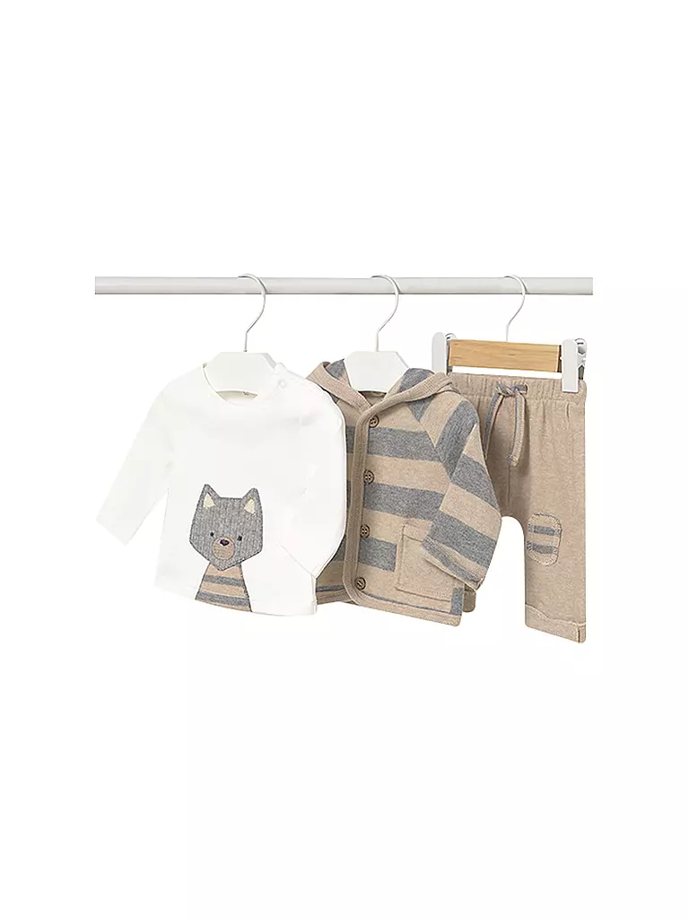 MAYORAL | Baby Set 3-teilig Jacke, Langarmshirt und Hose | Beige