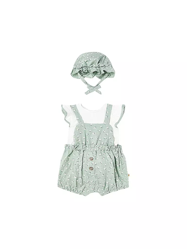 MAYORAL | Baby Set 3-teilig Shirt, Latzhose und Mütze | hellgrün