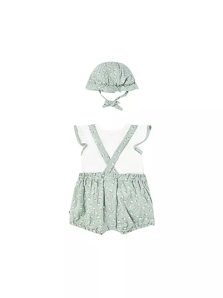 MAYORAL | Baby Set 3-teilig Shirt, Latzhose und Mütze | hellgrün