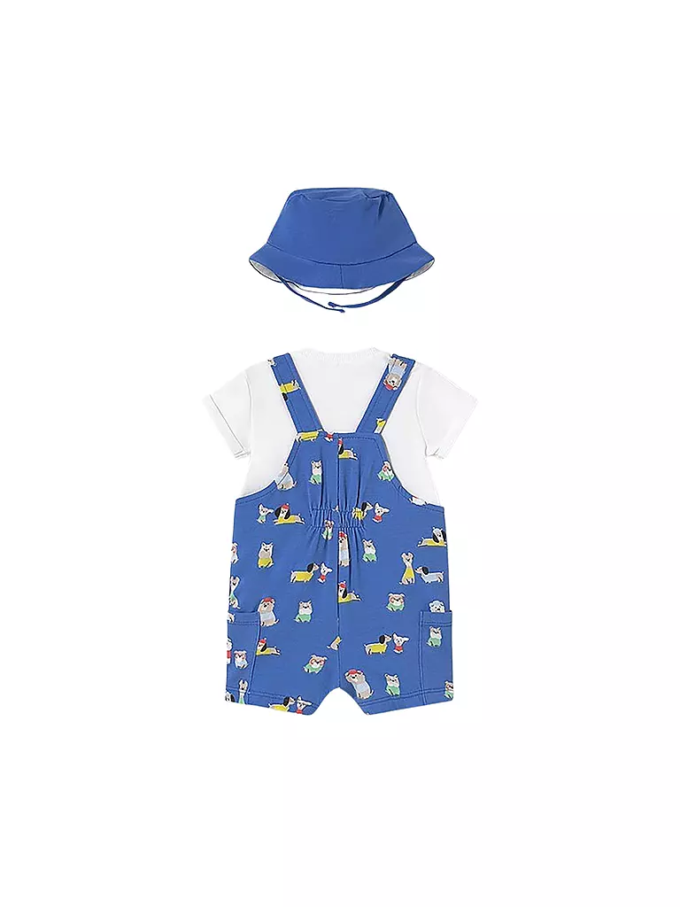 MAYORAL | Baby Set 3-teilig T-Shirt, Latzhose und Mütze | blau