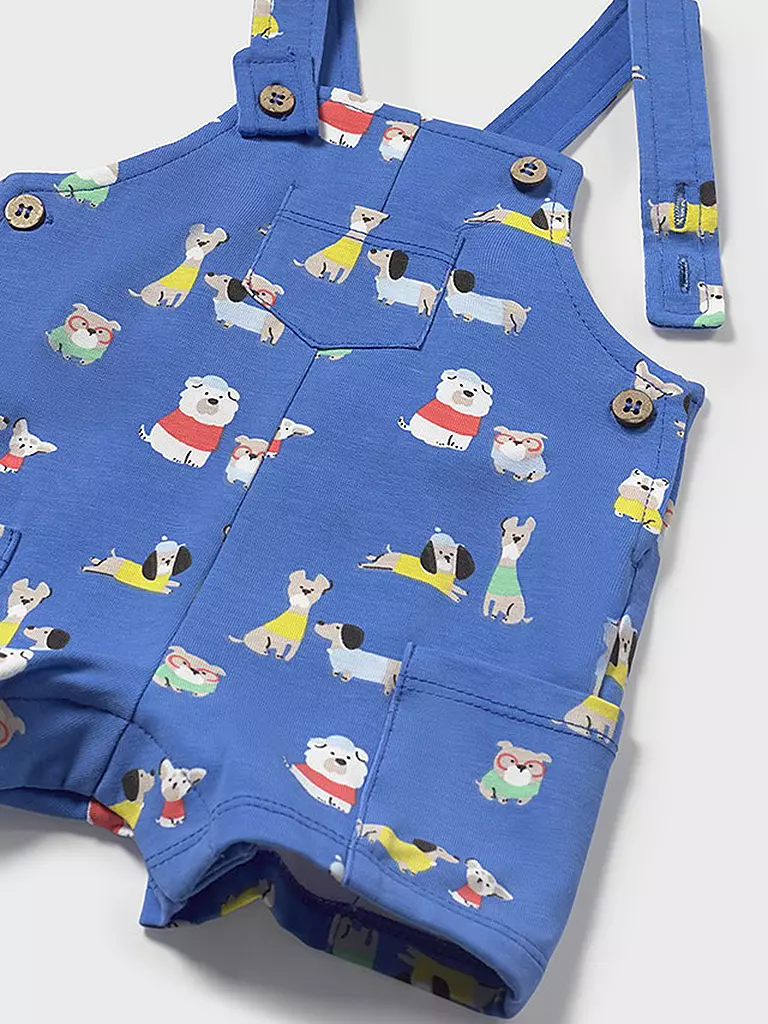 MAYORAL | Baby Set 3-teilig T-Shirt, Latzhose und Mütze | blau
