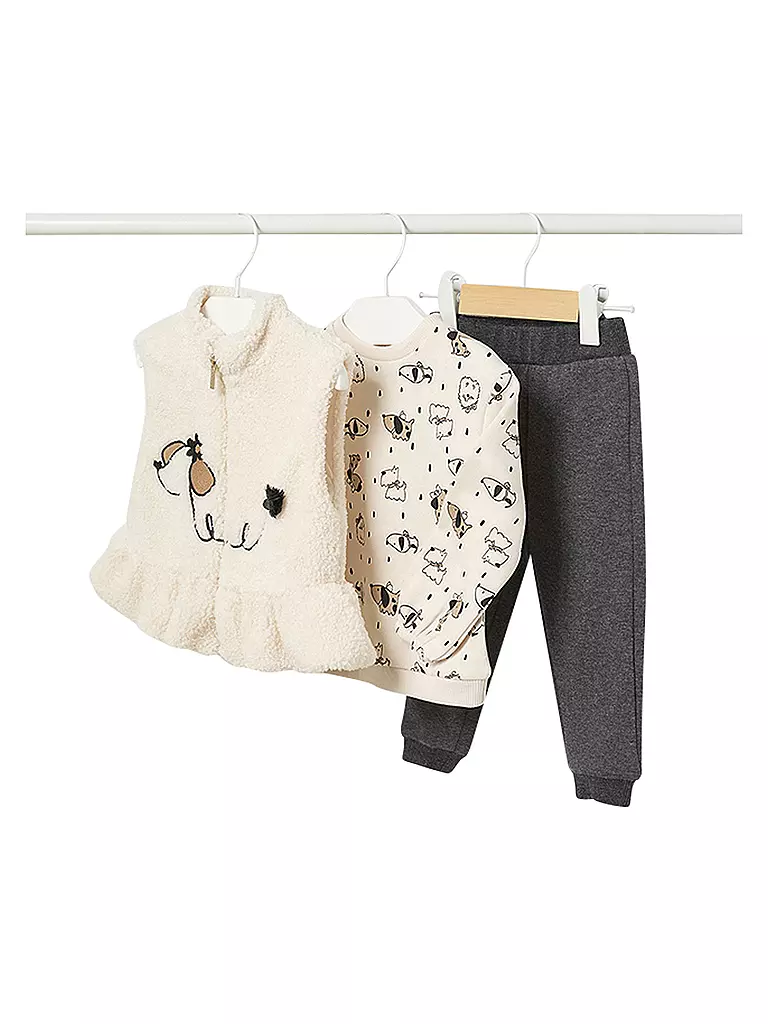 MAYORAL | Baby Set Gilet, Pullover und Hose 3-teilig | beige