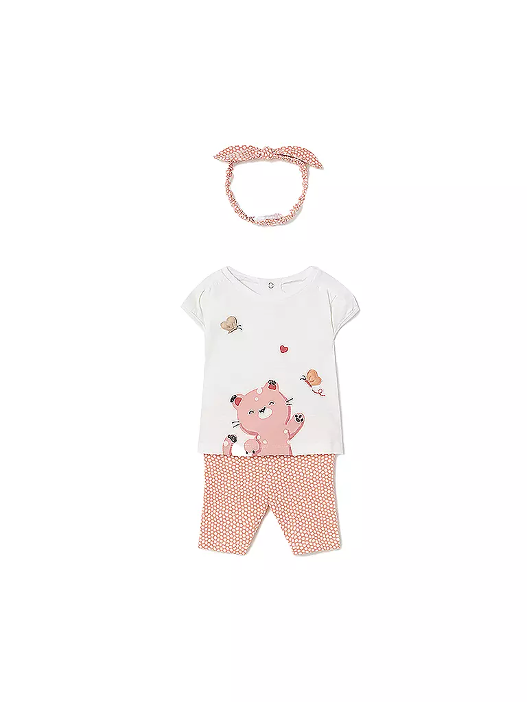 MAYORAL | Baby Set T-Shirt, Caprihose und Haarband 3-teilig | orange