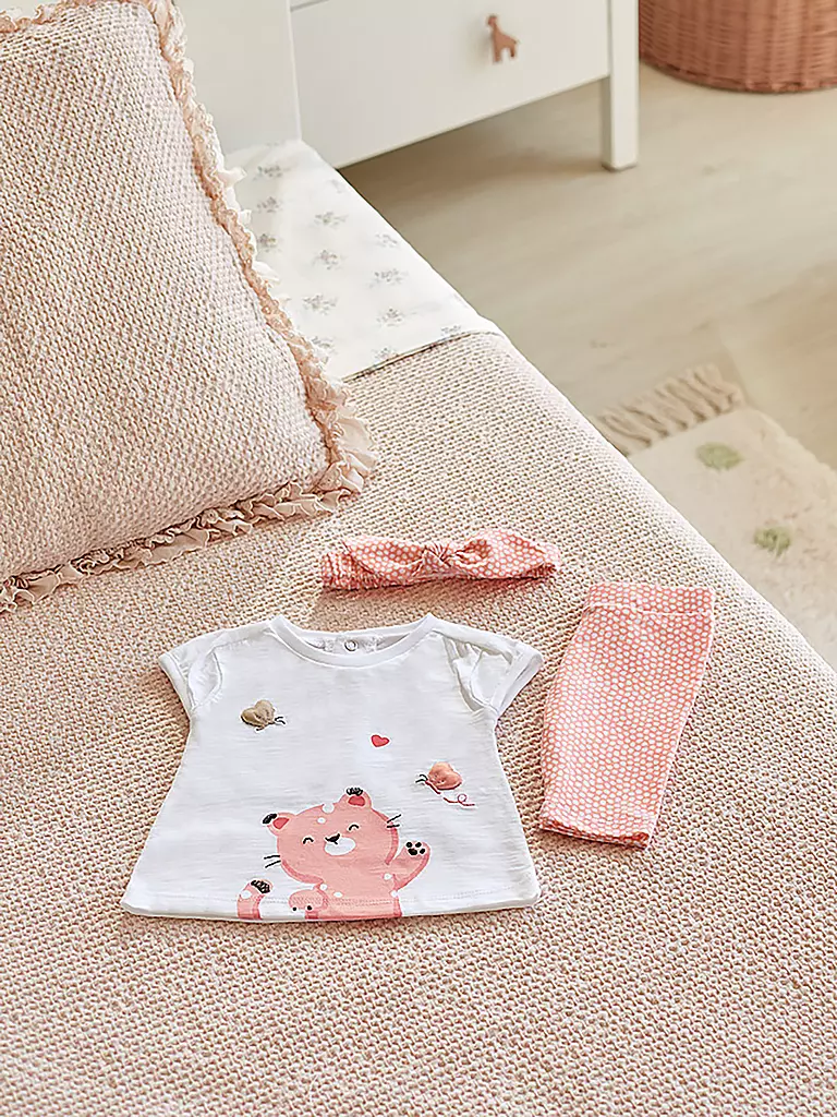 MAYORAL | Baby Set T-Shirt, Caprihose und Haarband 3-teilig | orange