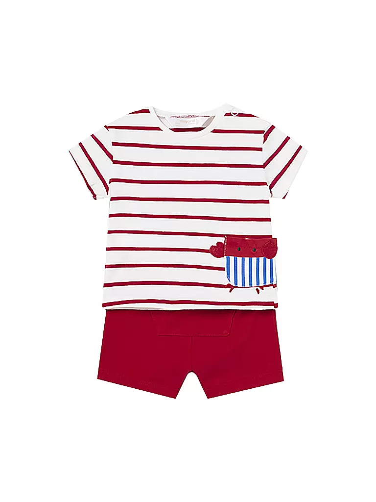 MAYORAL | Baby Set T-Shirt und Shorts 4 teilig | rot