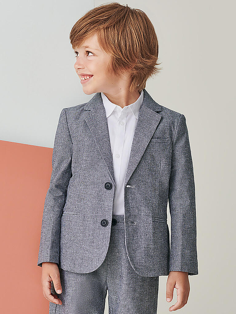 Vertbaudet Jungen Sakko Festlich - Leinen-Baumwolle Mix Mit Reverskragen