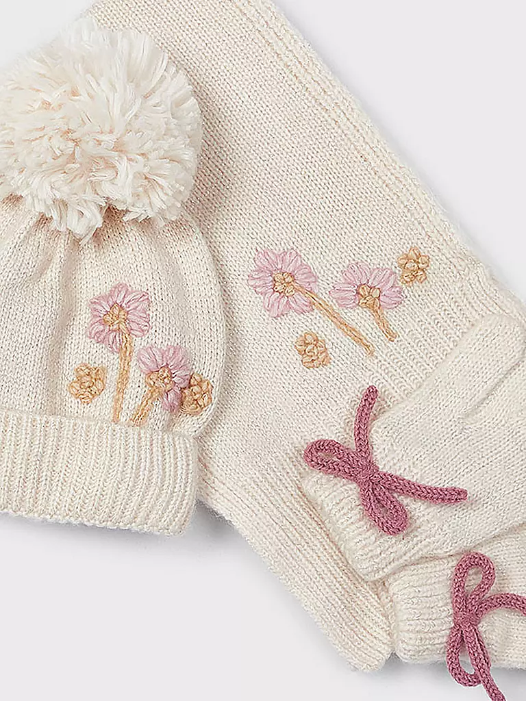 MAYORAL | Kinder Set 3-teilig Mütze, Schal und Handschuhe | beige