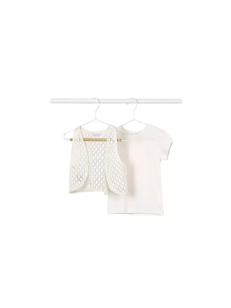 MAYORAL | Mädchen Set 2-teilig Gilet und T-Shirt | creme