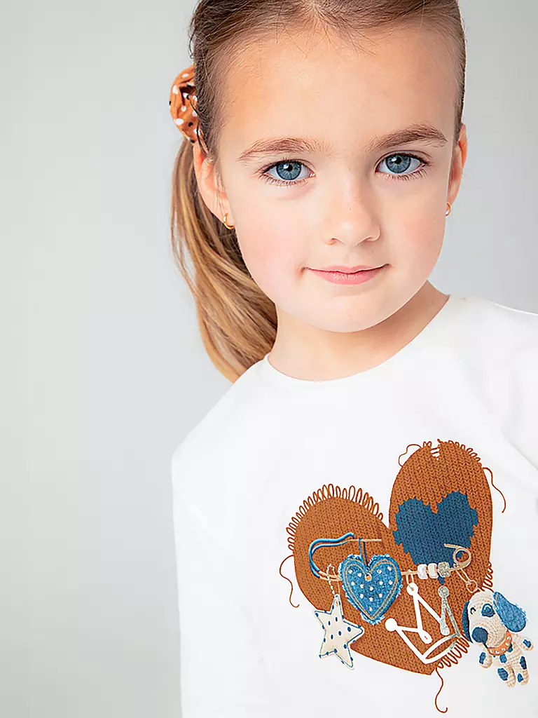MAYORAL | Mädchen Set 2-teilig Langarmshirt und Haarband | creme