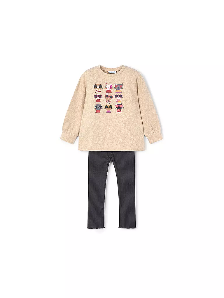 MAYORAL | Mädchen Set 2-teilig Pullover und Leggings | beige