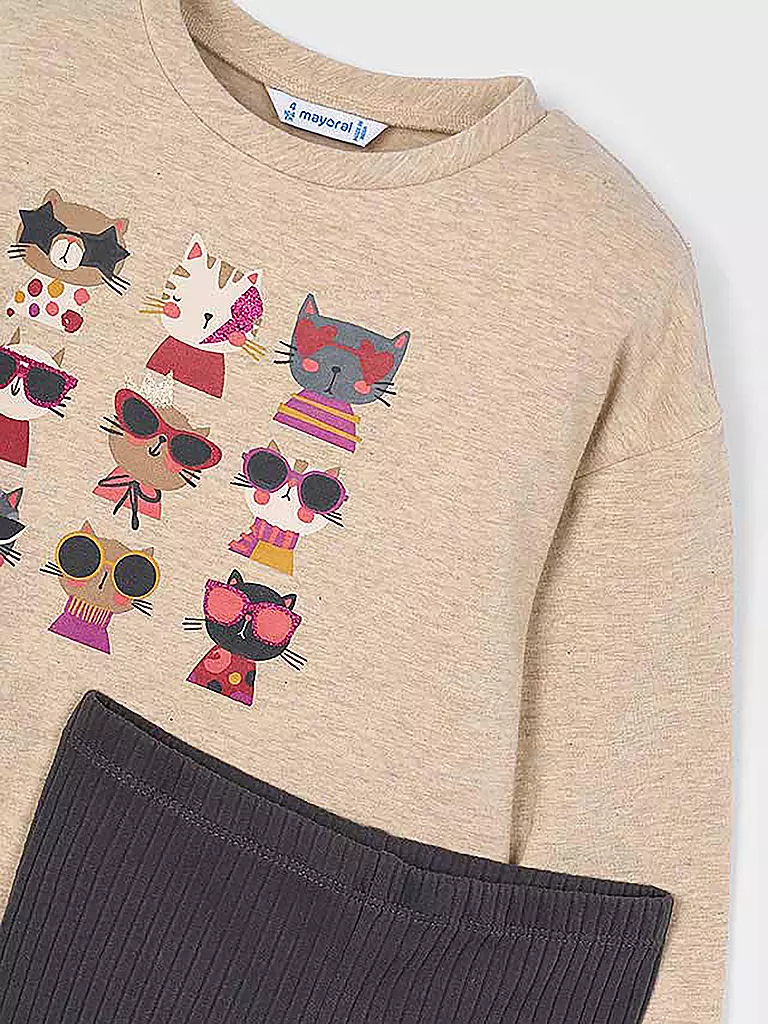MAYORAL | Mädchen Set 2-teilig Pullover und Leggings | beige