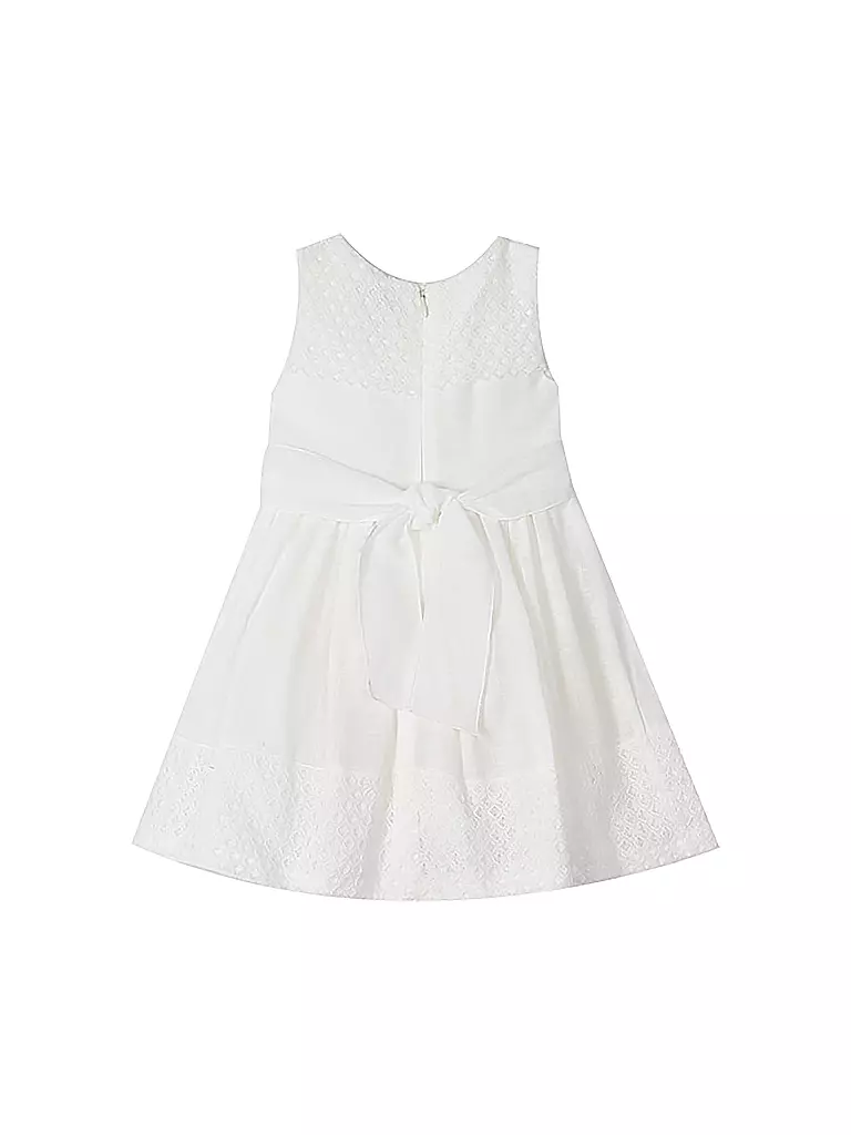 Mädchen Mit Schwarzen Haaren Und Weißem Kleid MAYORAL Mädchen Kleid creme