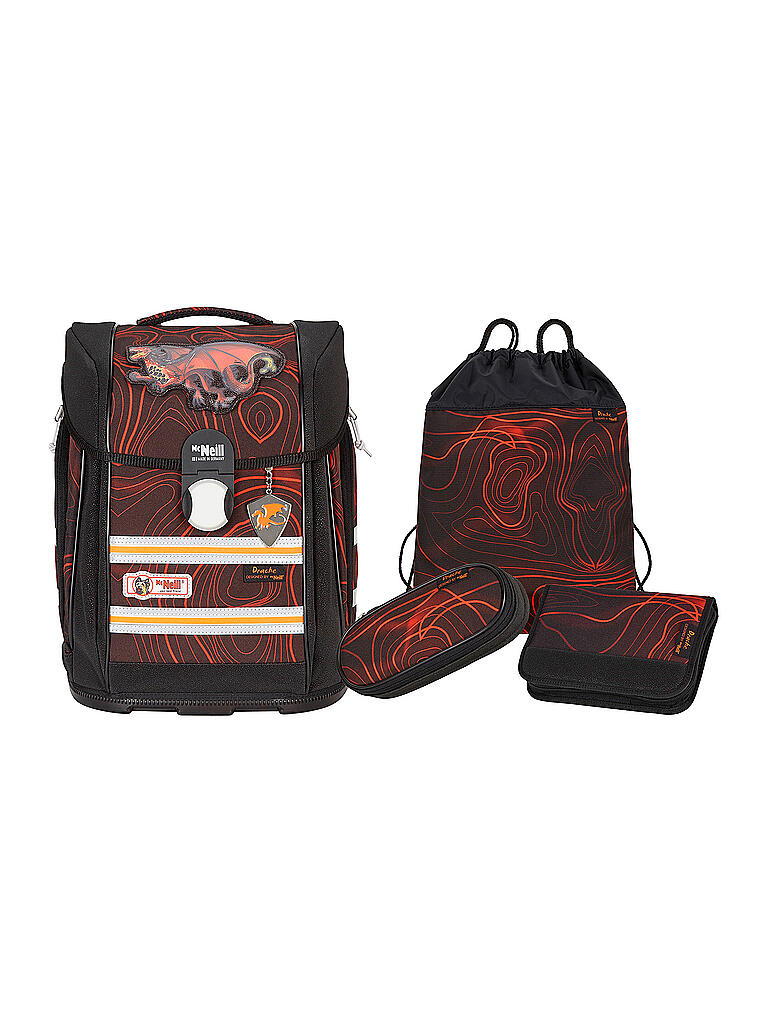 MC NEILL | Schultaschen Set 4tlg McLight Ergo Primero Drache | schwarz