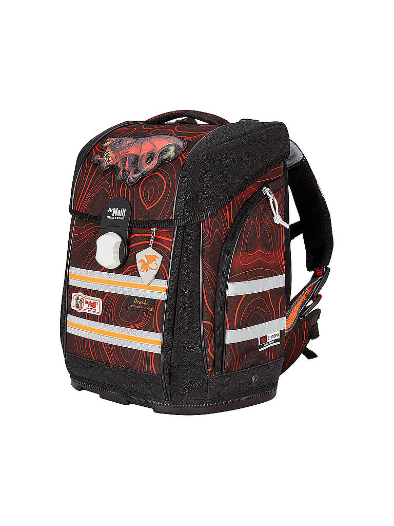 MC NEILL | Schultaschen Set 4tlg McLight Ergo Primero Drache | schwarz