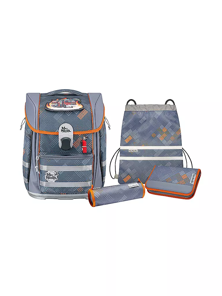 MC NEILL | Schultaschen Set Biggy 5tlg Fire | grau