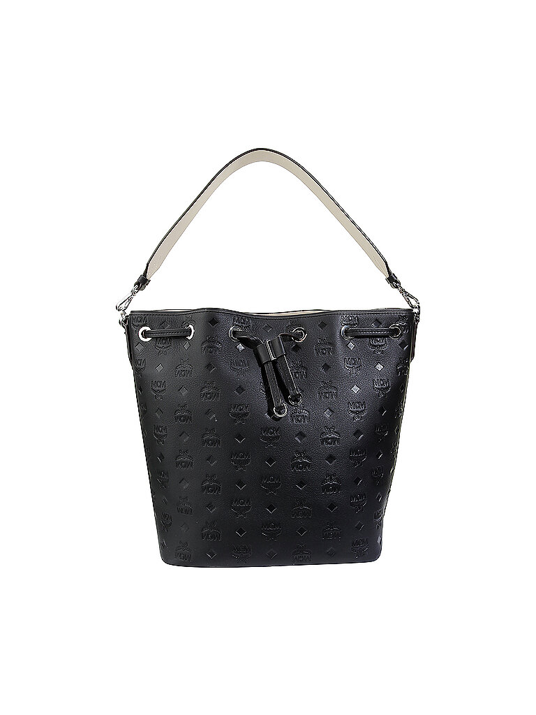 MCM Ledertasche - Bucket Bag Essential Monogrammed schwarz