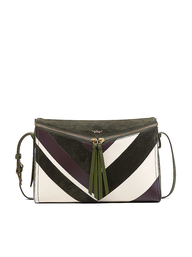 MCM Ledertasche - Umhängetasche DIAMOND Medium olive