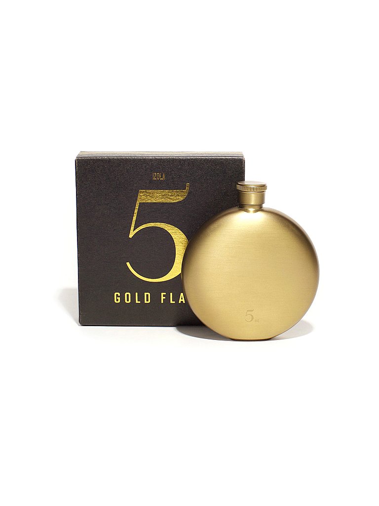 MEN'S SOCIETY Hip Flask Gold 5oz  gold