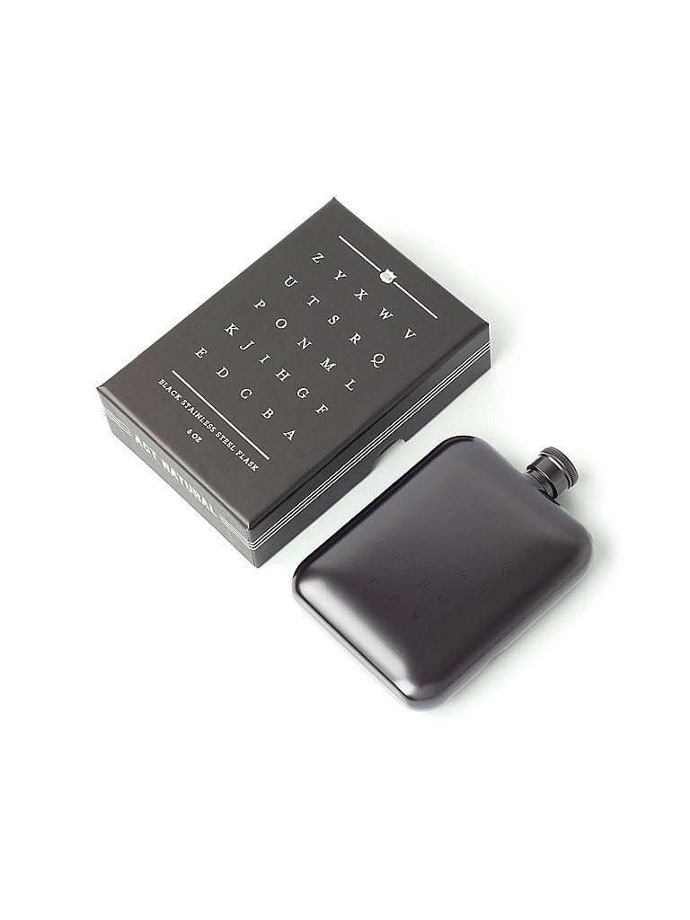 MEN'S SOCIETY Hip Flask Black 6oz schwarz