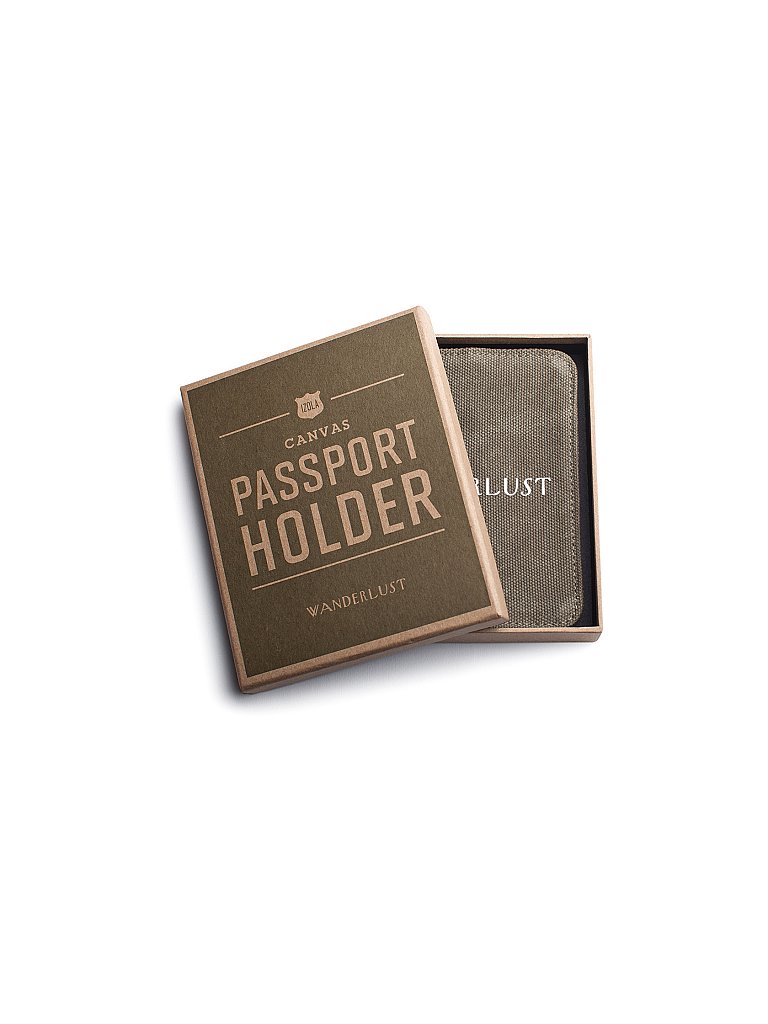 MEN'S SOCIETY Passportholder - Reisepass Etui Wanderlust braun