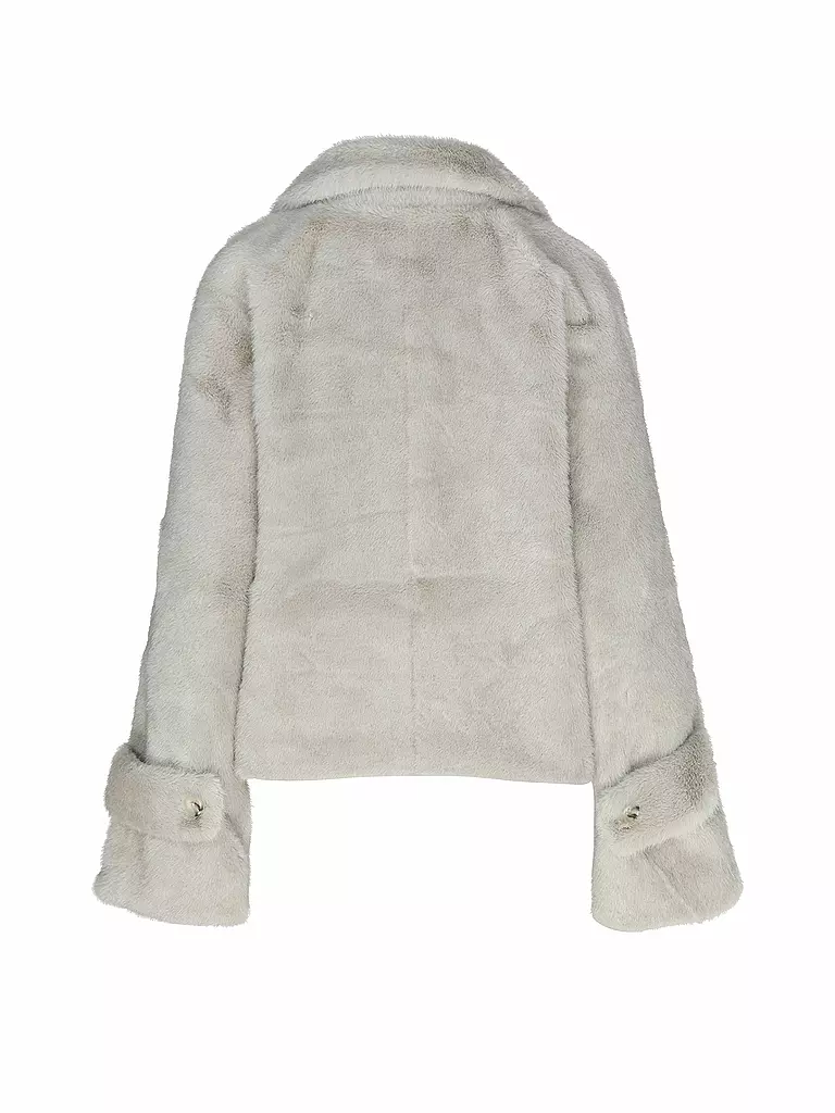 MEOTINE | Jacke in Felloptik | hellgrau